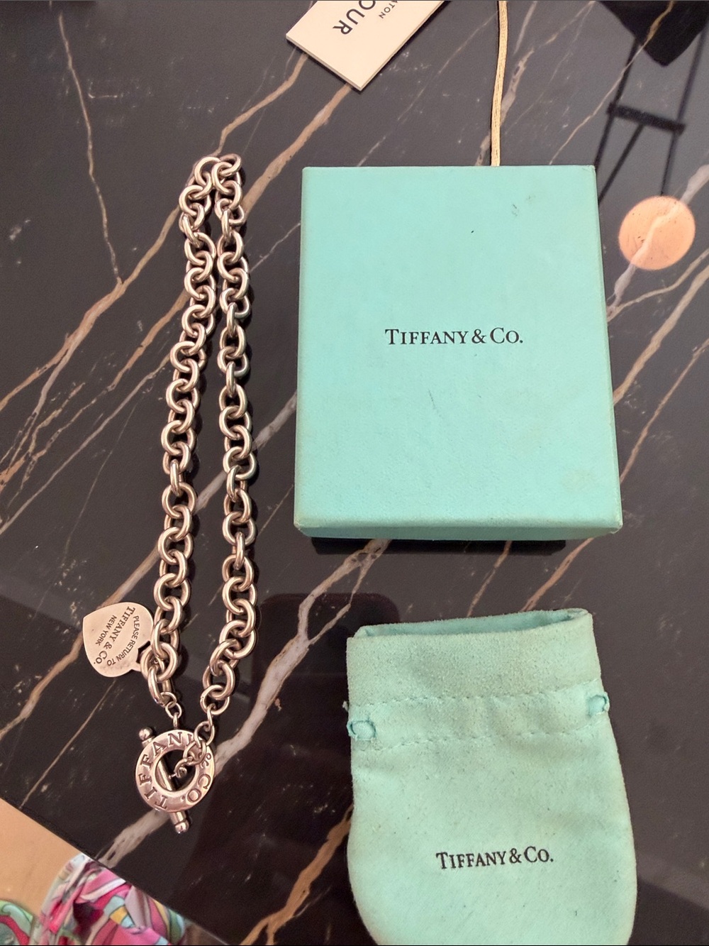 Tiffany & Co Heart tag toggle necklace in silver